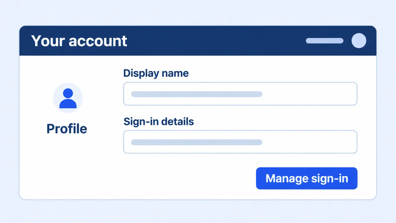 A personal account avatar beside profile and sign-in settings.