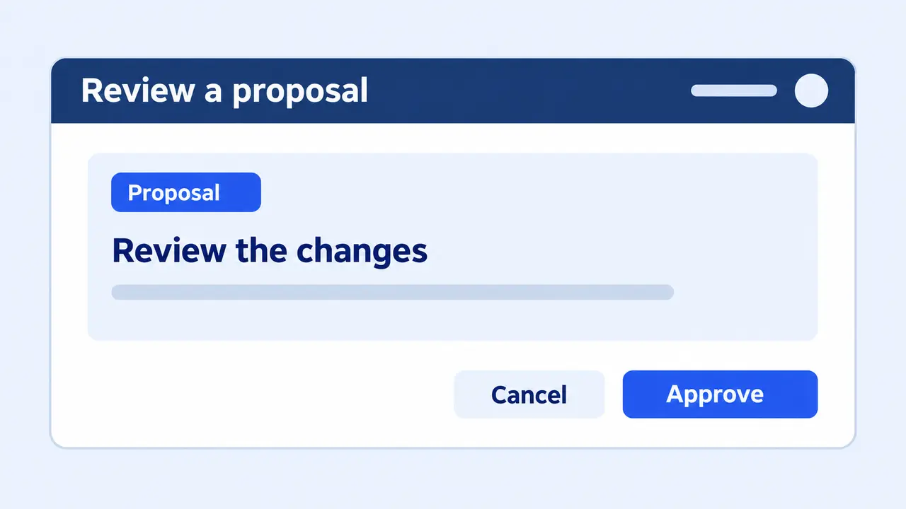 A proposed change awaiting explicit review and approval.