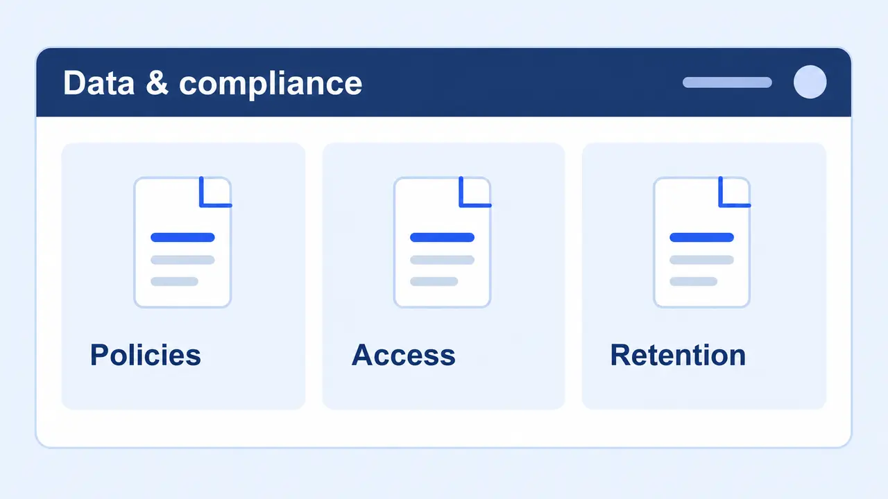 Separate organisation record categories for policies, access and retention.