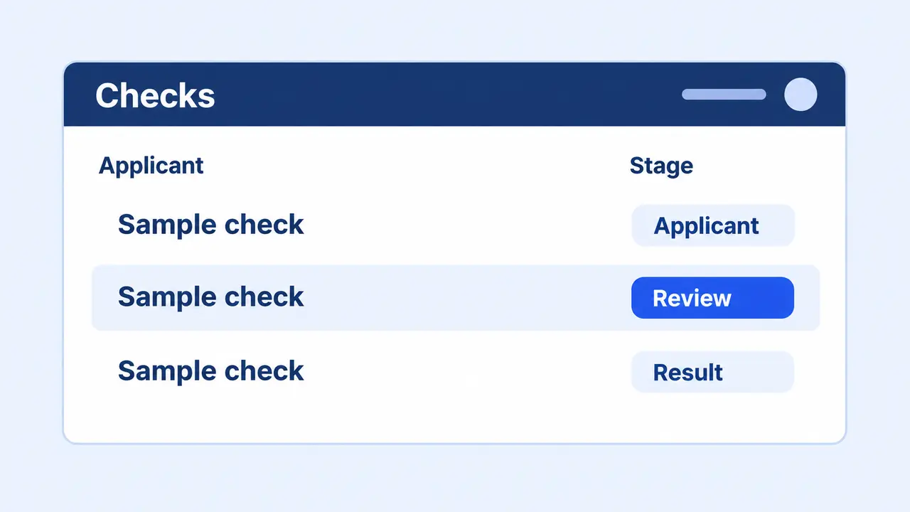 A check list with separate applicant and review states.